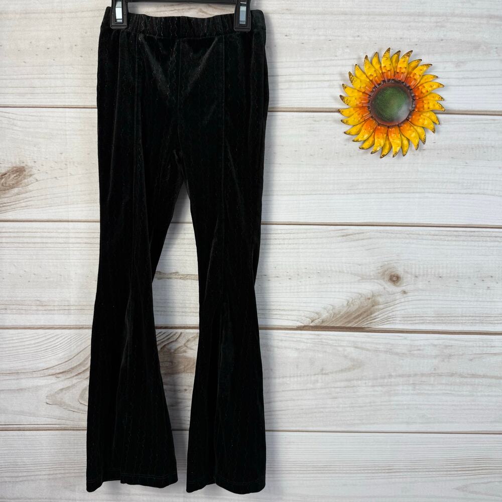 Zara Kids Velvet Split Flare Pants Black Size‎ 7